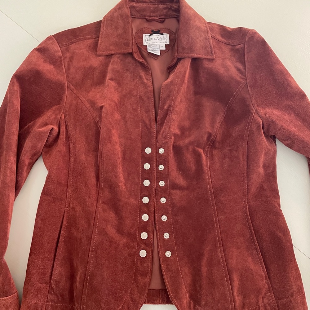 Live a Little suede Terracotta bomber Jacket